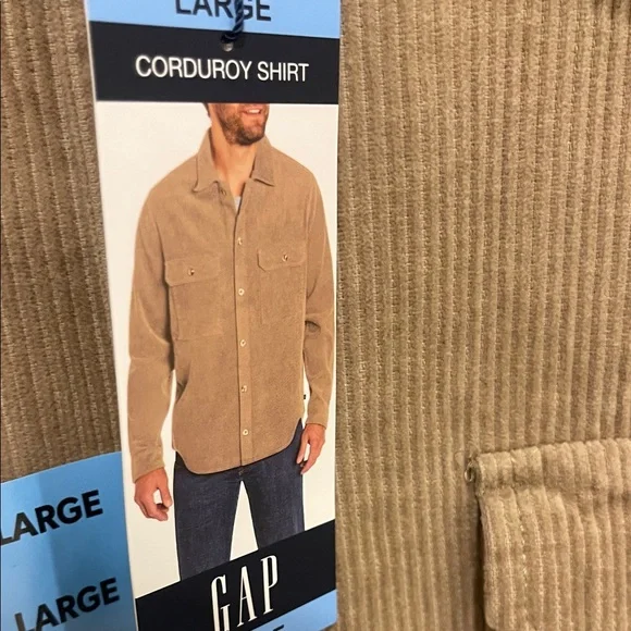 GAP Tan Corduroy Shirt with Chest Pockets - Picture 3 of 3